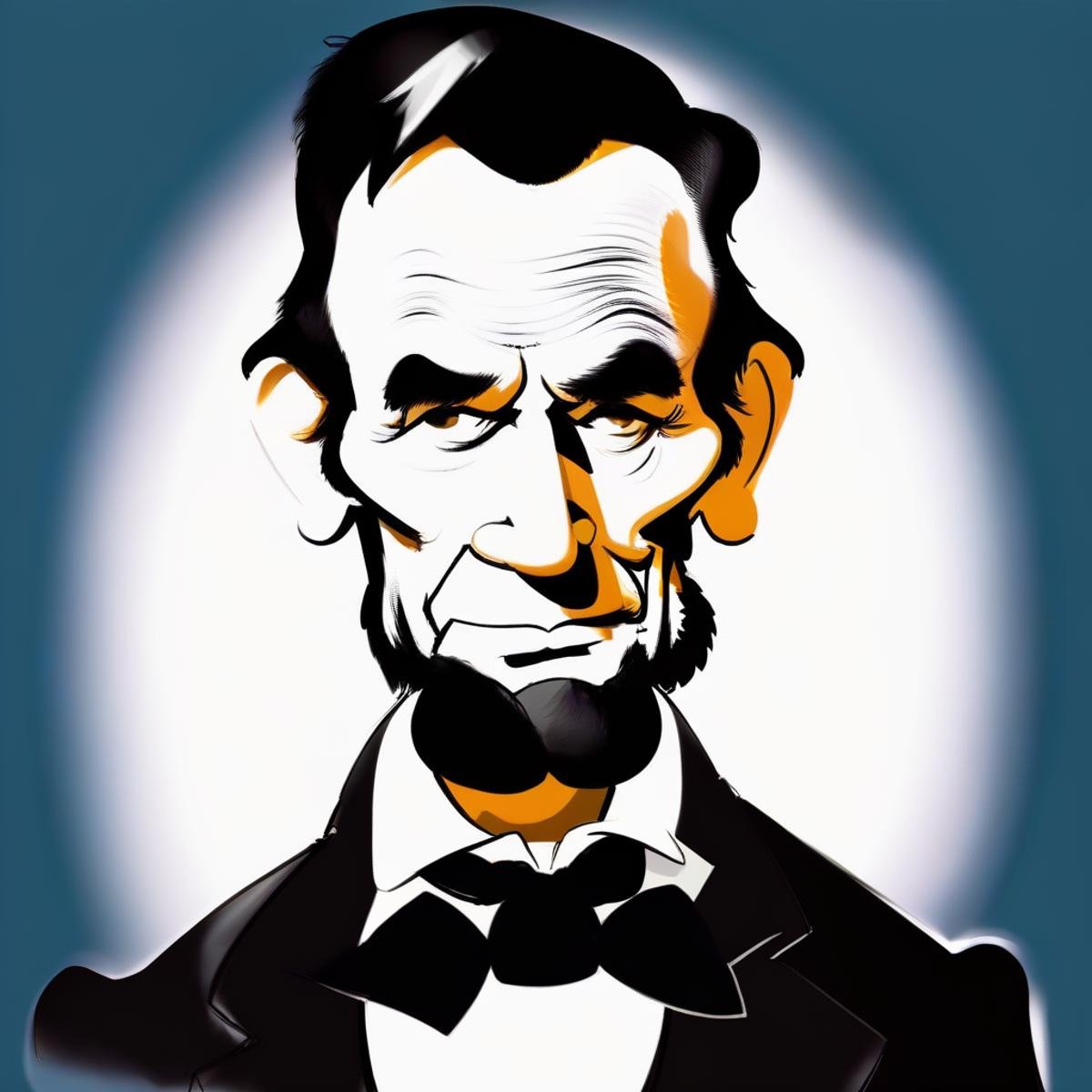 Caricatures style picture of Abraham Lincoln,  beard,  bowtie by TrafficMeany on Tensor.Art