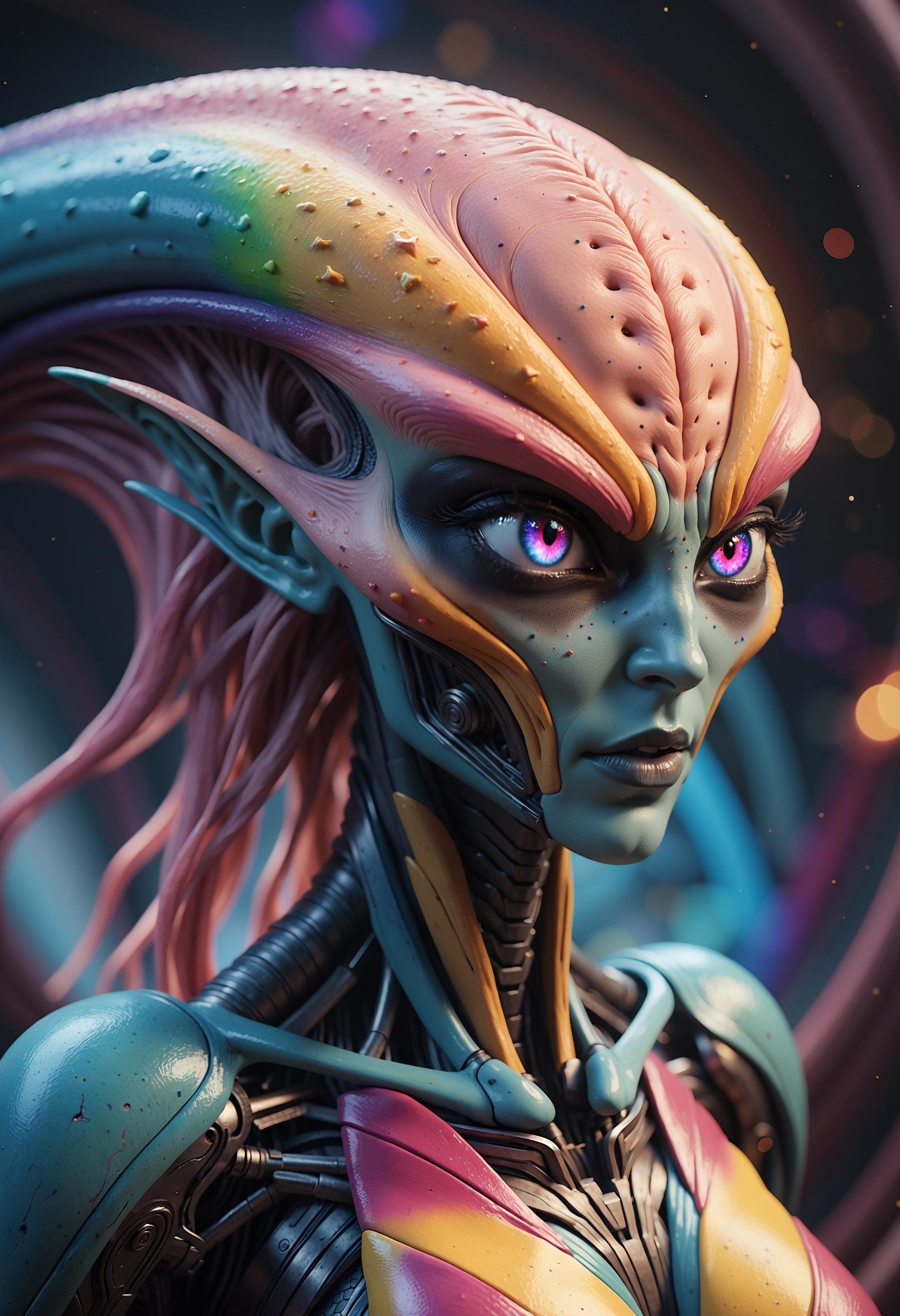 Stunning alien in a stasis pod surrounded by vortexes of energy (singularities),  ,  (masterpiece) by haiti5 on Tensor.Art
