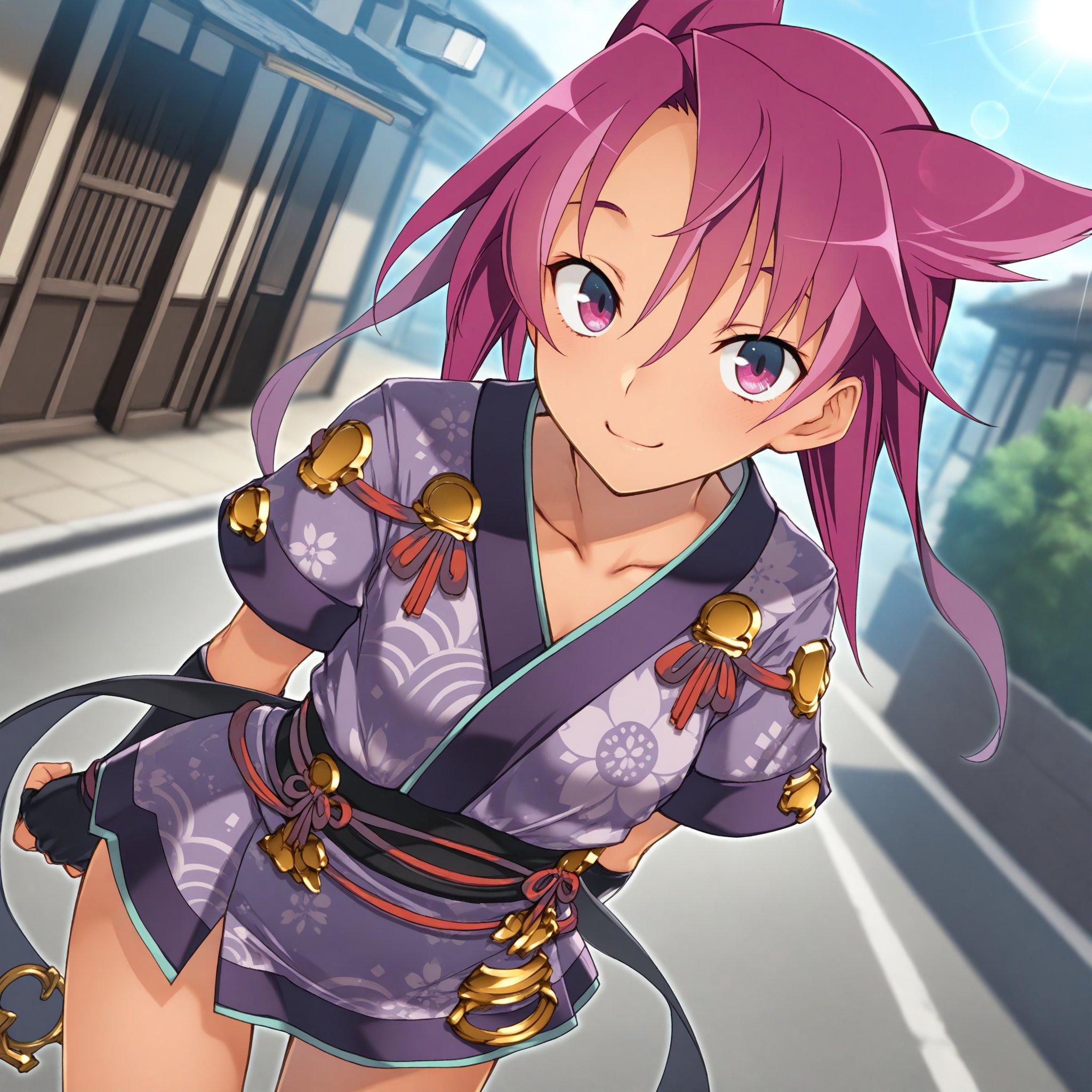 Kentou Uzume,  japanese clothes,  purple kimono by YDDLJW on Tensor.Art