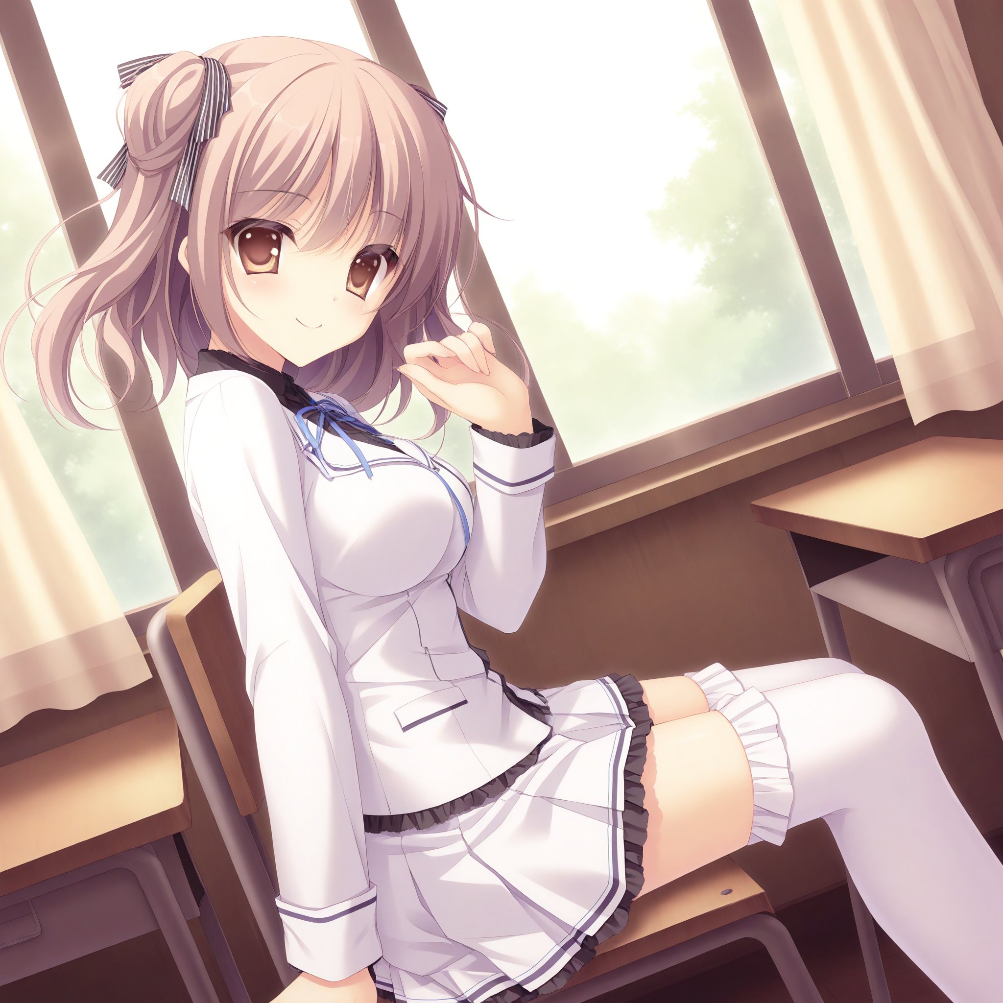 Rio,  school uniform,  white thighhighs by YDDLJW on Tensor.Art