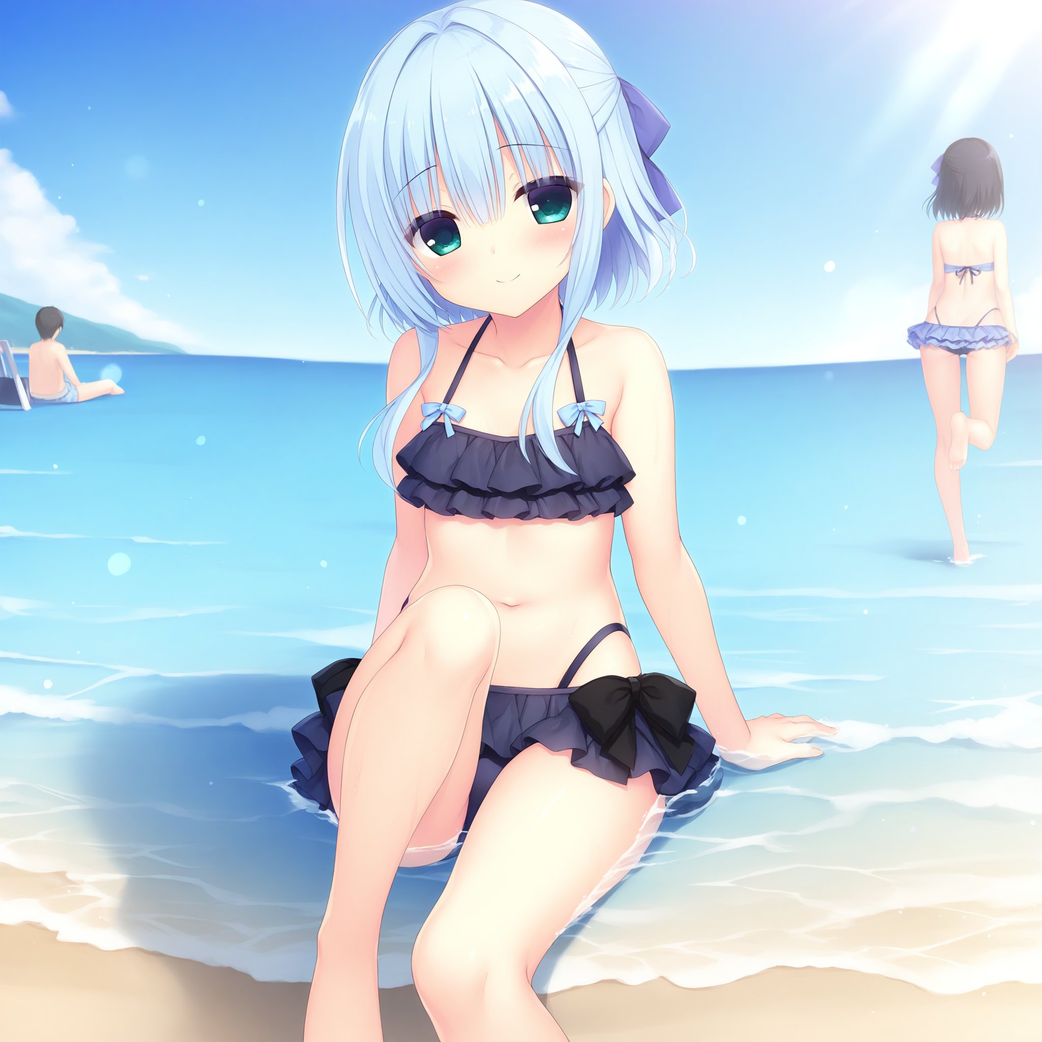 asumi,  hair bow,  swimsuit by YDDLJW on Tensor.Art