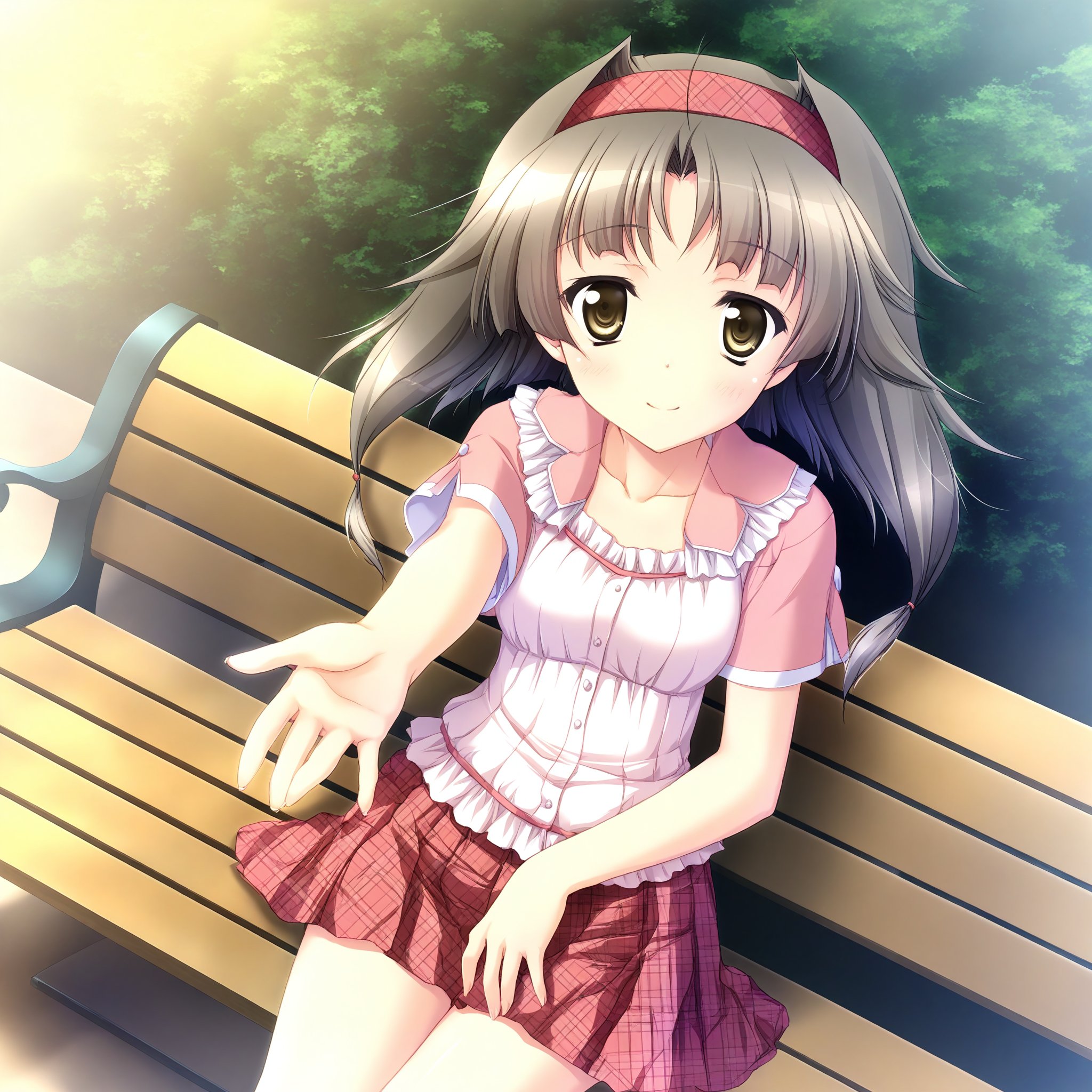 Suzuki Miu,  brown hair,  red hairband by YDDLJW on Tensor.Art