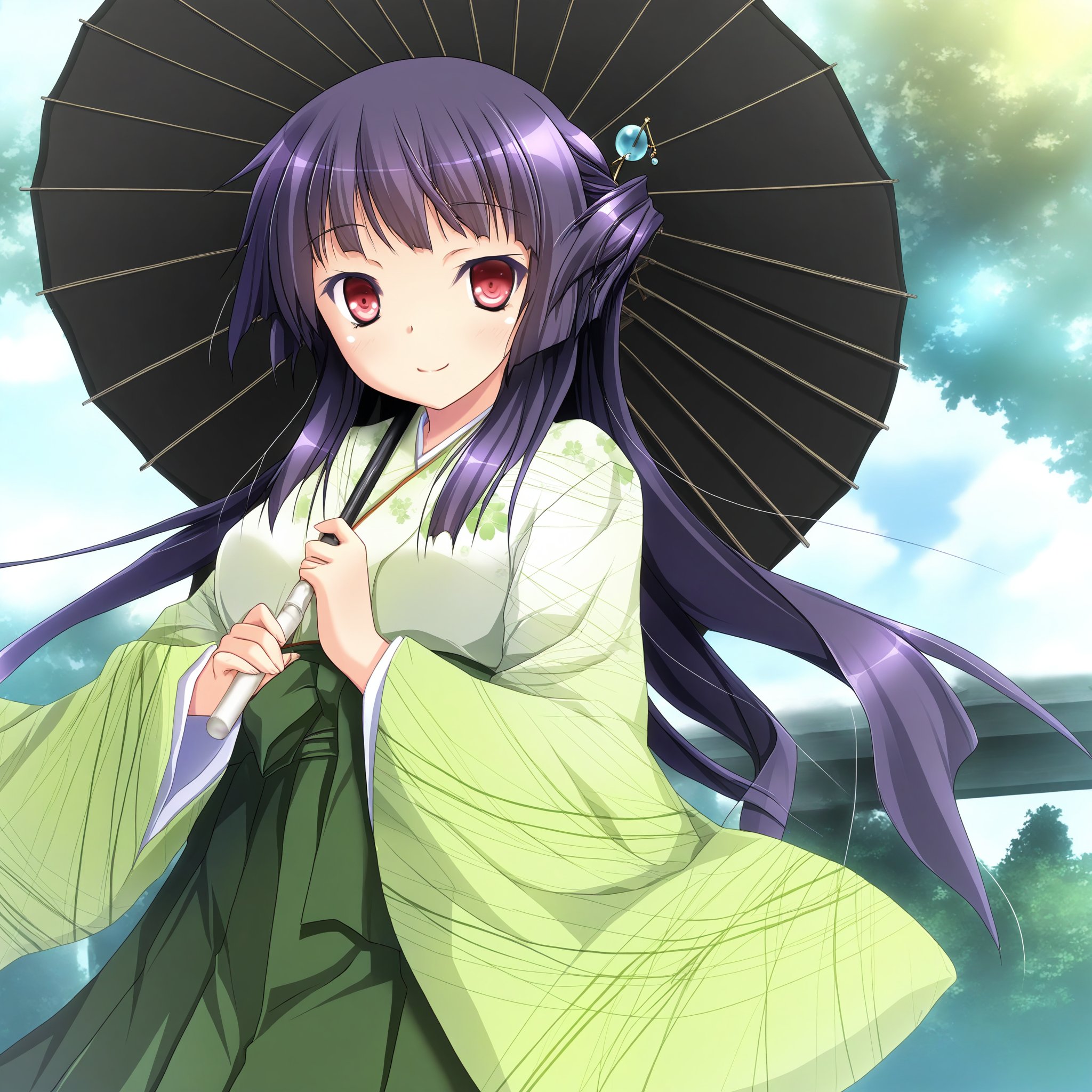 Sawatari Michiru,  purple hair,  red eyes by YDDLJW on Tensor.Art