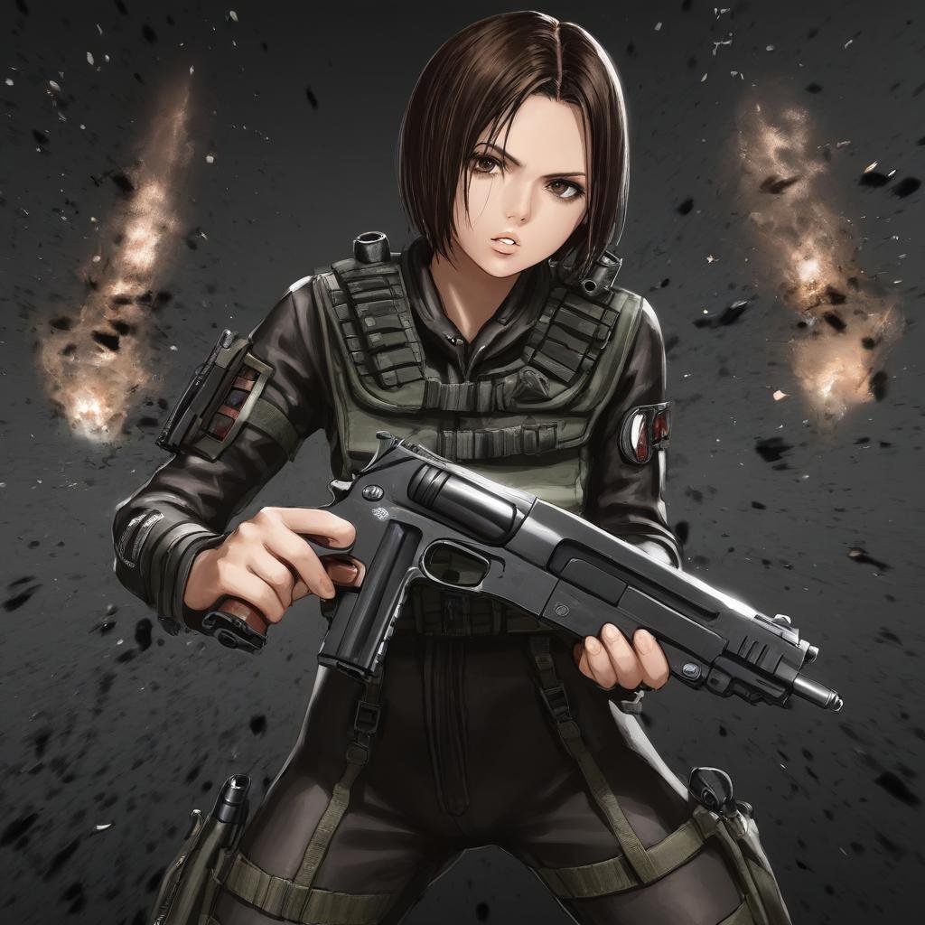 holding weapon,  looking at viewer,  1girl by user_745472349943511407 on Tensor.Art