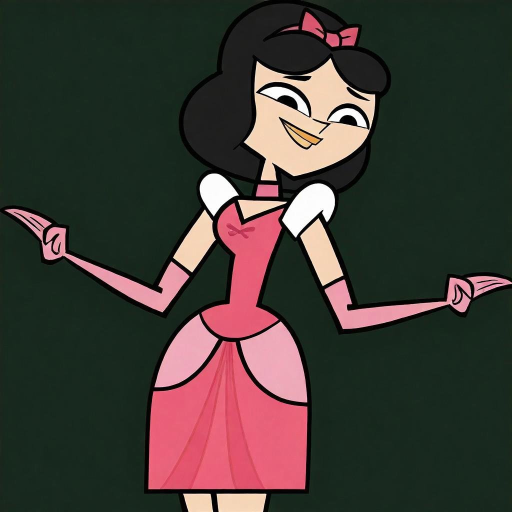 ella (total drama),  black hair,  voluminous hair by user_742038278777140691 on Tensor.Art