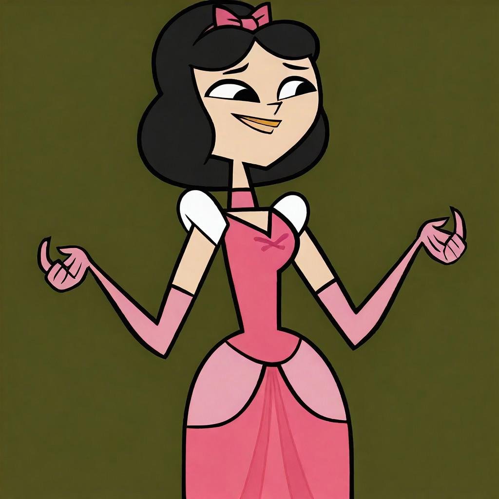 ella (total drama),  black hair,  voluminous hair by user_742038278777140691 on Tensor.Art