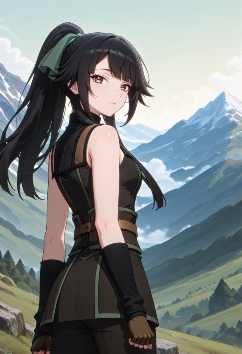 1girl,  long black hair,  bangs by hhunter917 on Tensor.Art