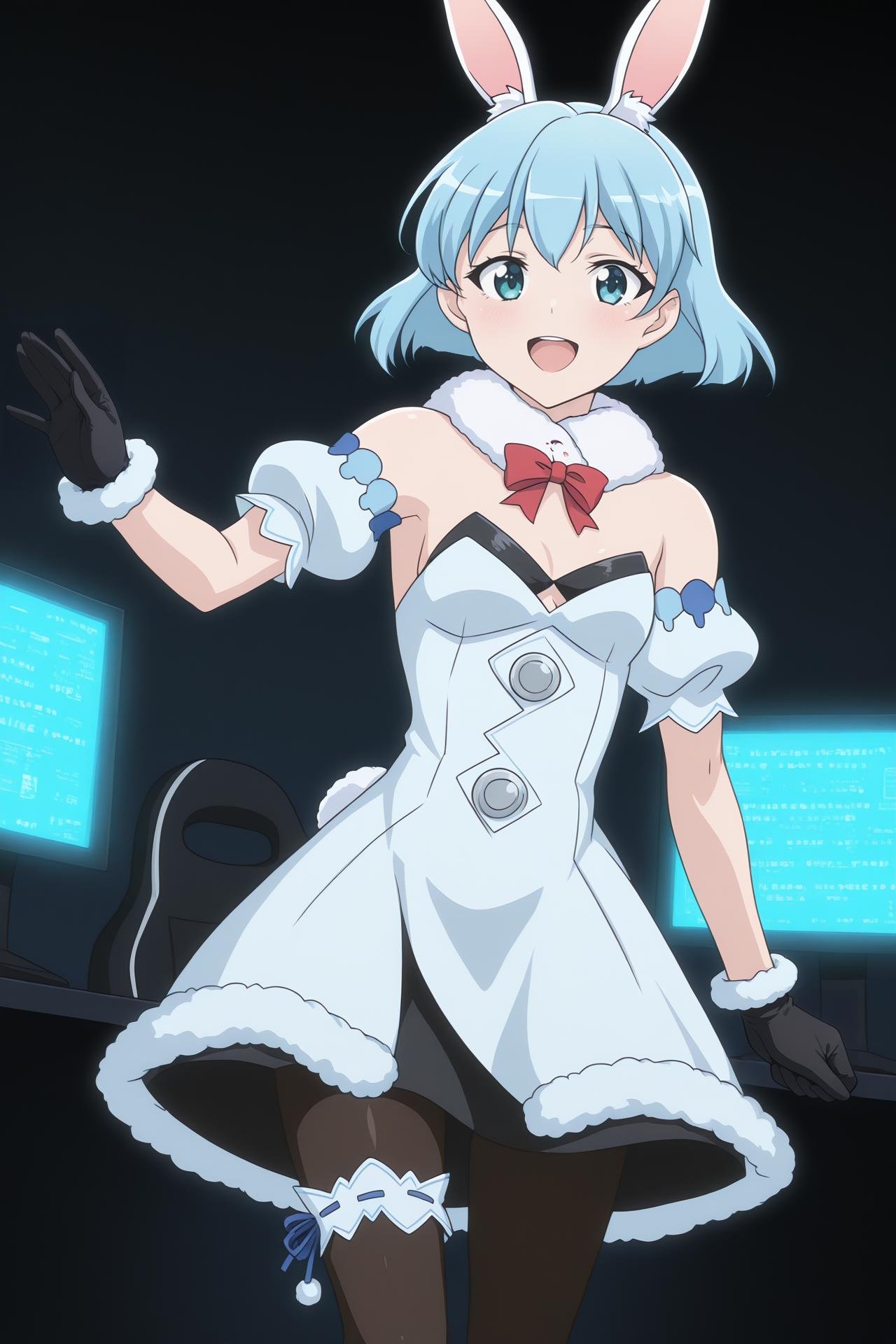 Meia_Gisborn,  short hair,  blue hair by Farfegnugen on Tensor.Art