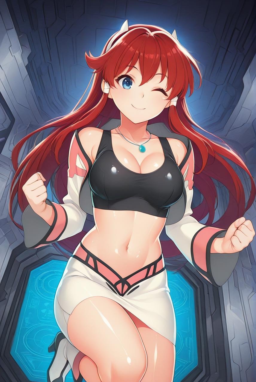 Dita_Liebely,  long red hair,  sidelocks by Farfegnugen on Tensor.Art