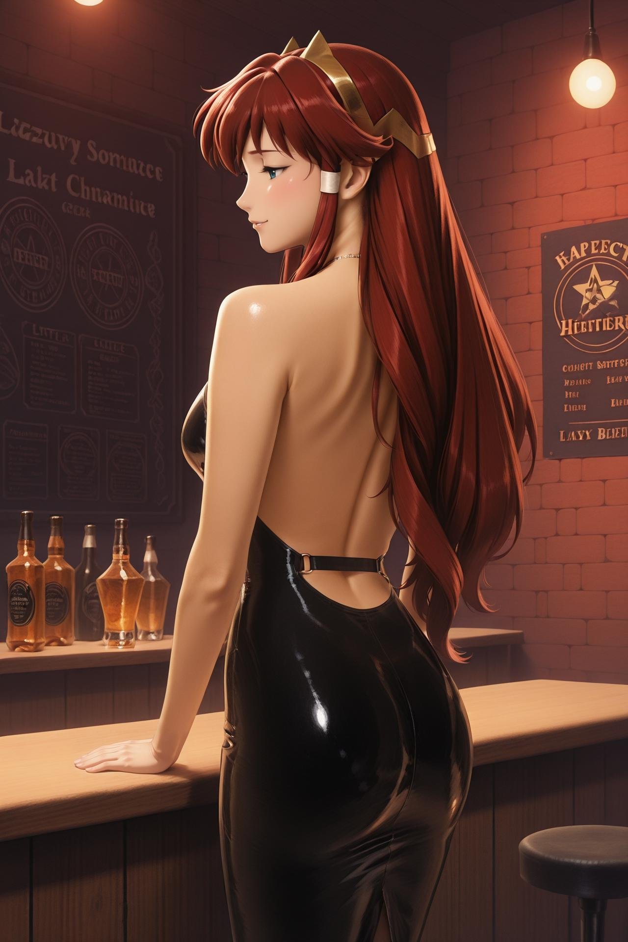Dita_Liebely,  long red hair,  sidelocks by Farfegnugen on Tensor.Art