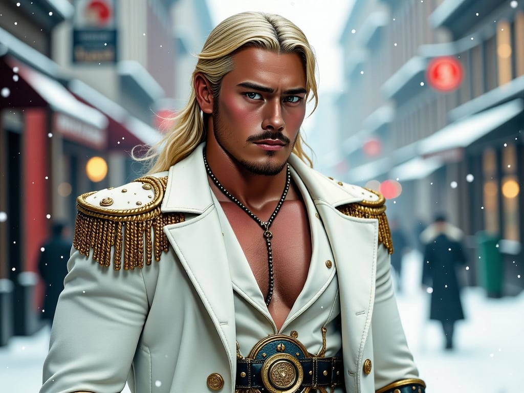 a russian steampunk aristocrat,  muscular Young man,  blond nicely trimed beard by Jahangir on Tensor.Art
