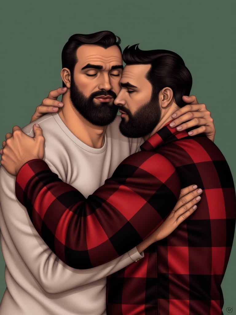 ODOM_art big Lumberjack Cuddles his Boyfriend by Jahangir on Tensor.Art