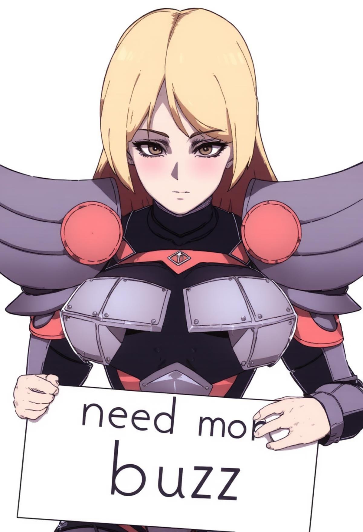 Highly detailed anime style picture,  waist up portrait shot of a woman wearing metal medieval knight armor,  breast plate...