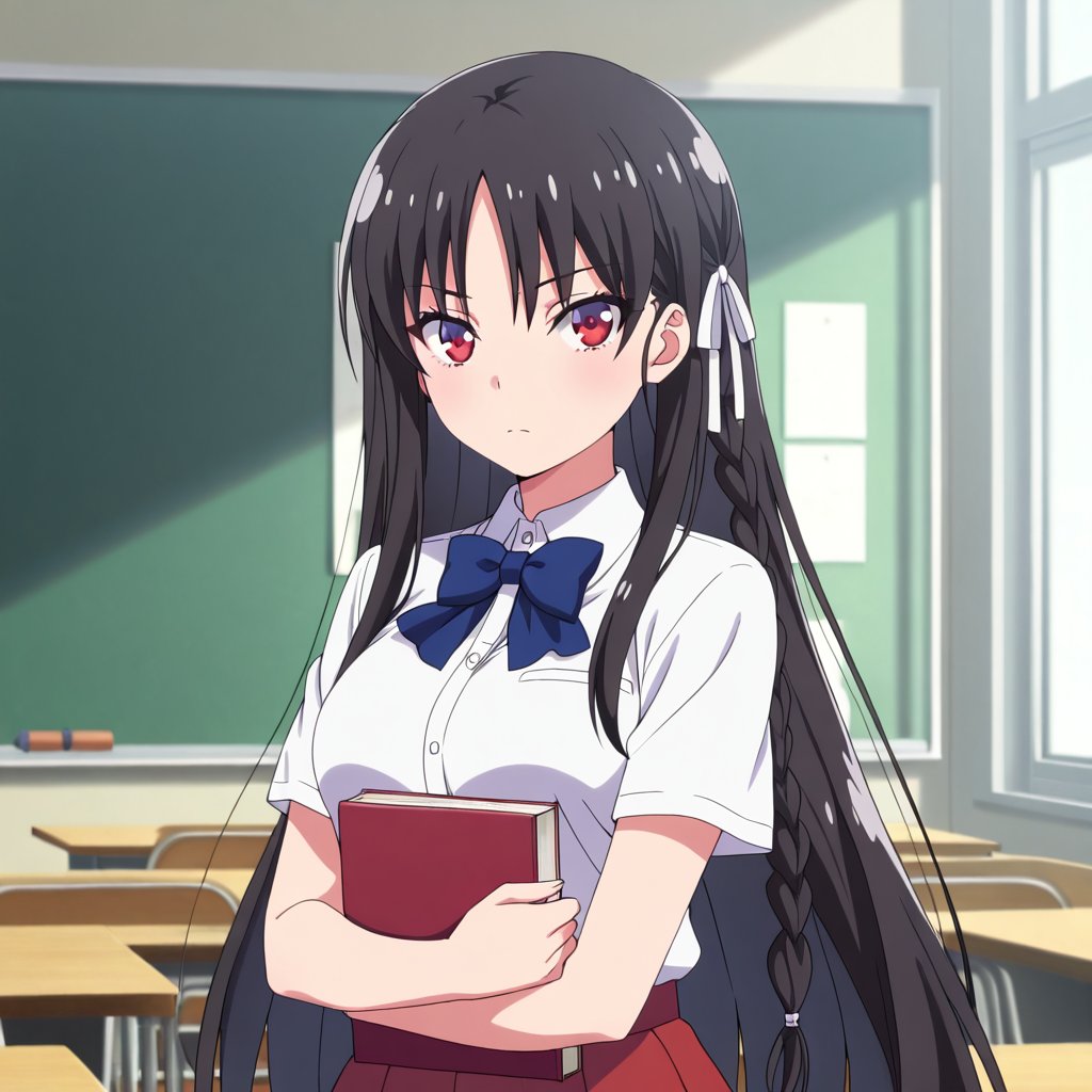 Horikita suzune (Youkoso Jitsuryoku Shijou Shugi no Kyoushitsu e),  black hair,  very long hair by A1tan on Tensor.Art