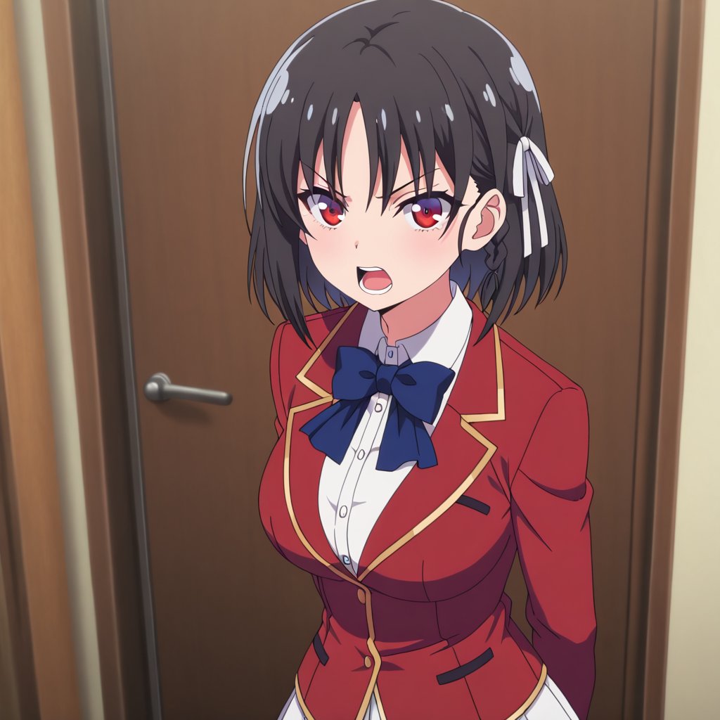 Horikita suzune (Youkoso Jitsuryoku Shijou Shugi no Kyoushitsu e),  black hair,  short hair by A1tan on Tensor.Art