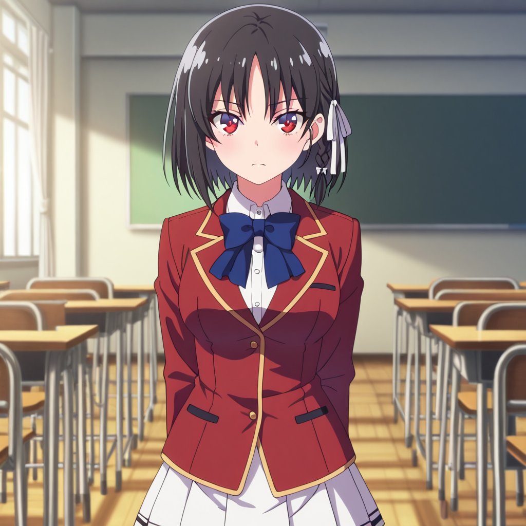 Horikita suzune (Youkoso Jitsuryoku Shijou Shugi no Kyoushitsu e),  black hair,  short hair by A1tan on Tensor.Art