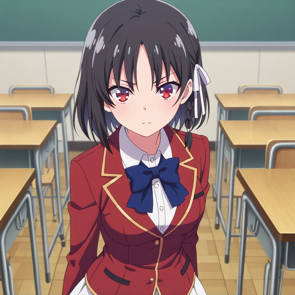 Horikita suzune (Youkoso Jitsuryoku Shijou Shugi no Kyoushitsu e),  black hair,  short hair by A1tan on Tensor.Art