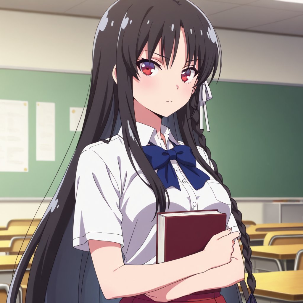 Horikita suzune (Youkoso Jitsuryoku Shijou Shugi no Kyoushitsu e),  black hair,  very long hair by A1tan on Tensor.Art