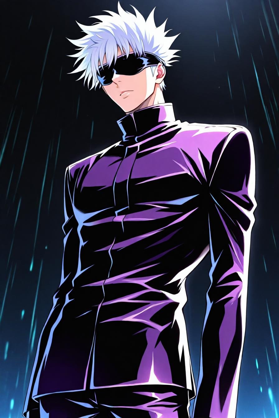 gojou satoru,  white hair,  purple pants by zura_janai on Tensor.Art