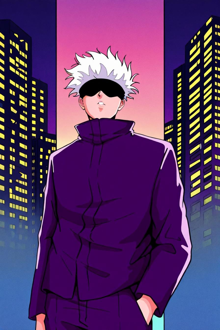 gojou satoru,  white hair,  purple pants by zura_janai on Tensor.Art