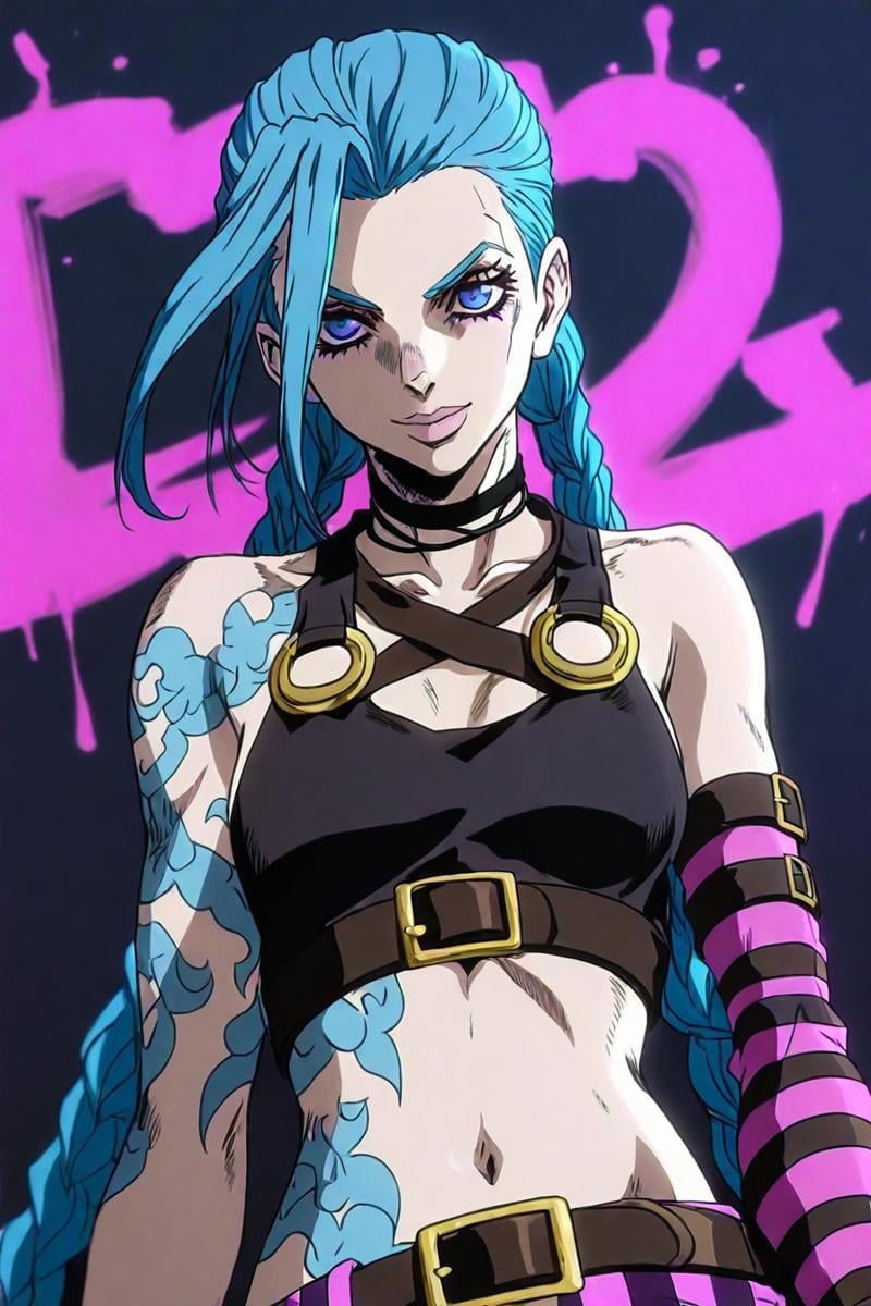 jinx,  blue hair,  pale skin by zura_janai on Tensor.Art