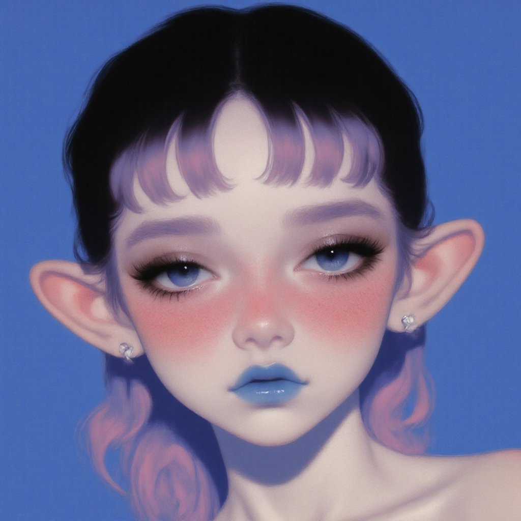 m1sty_style ,  portrait of woman in blue background by riiwa on Tensor.Art