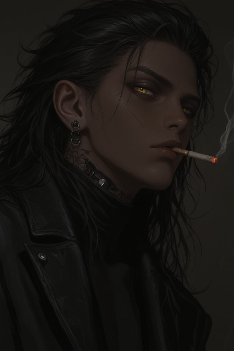 male,  androgynous,  dark ebony skin by PinkCotton 🎐 on Tensor.Art