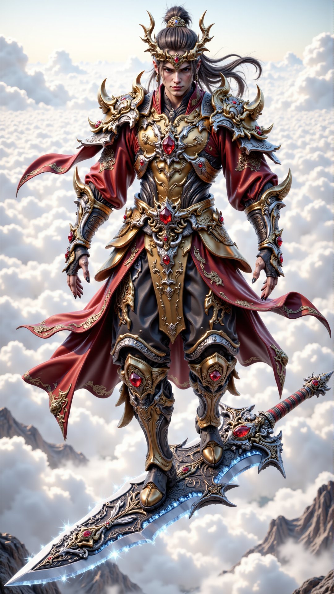 swordriding,  standing on a floating sword by MagicPeter on Tensor.Art