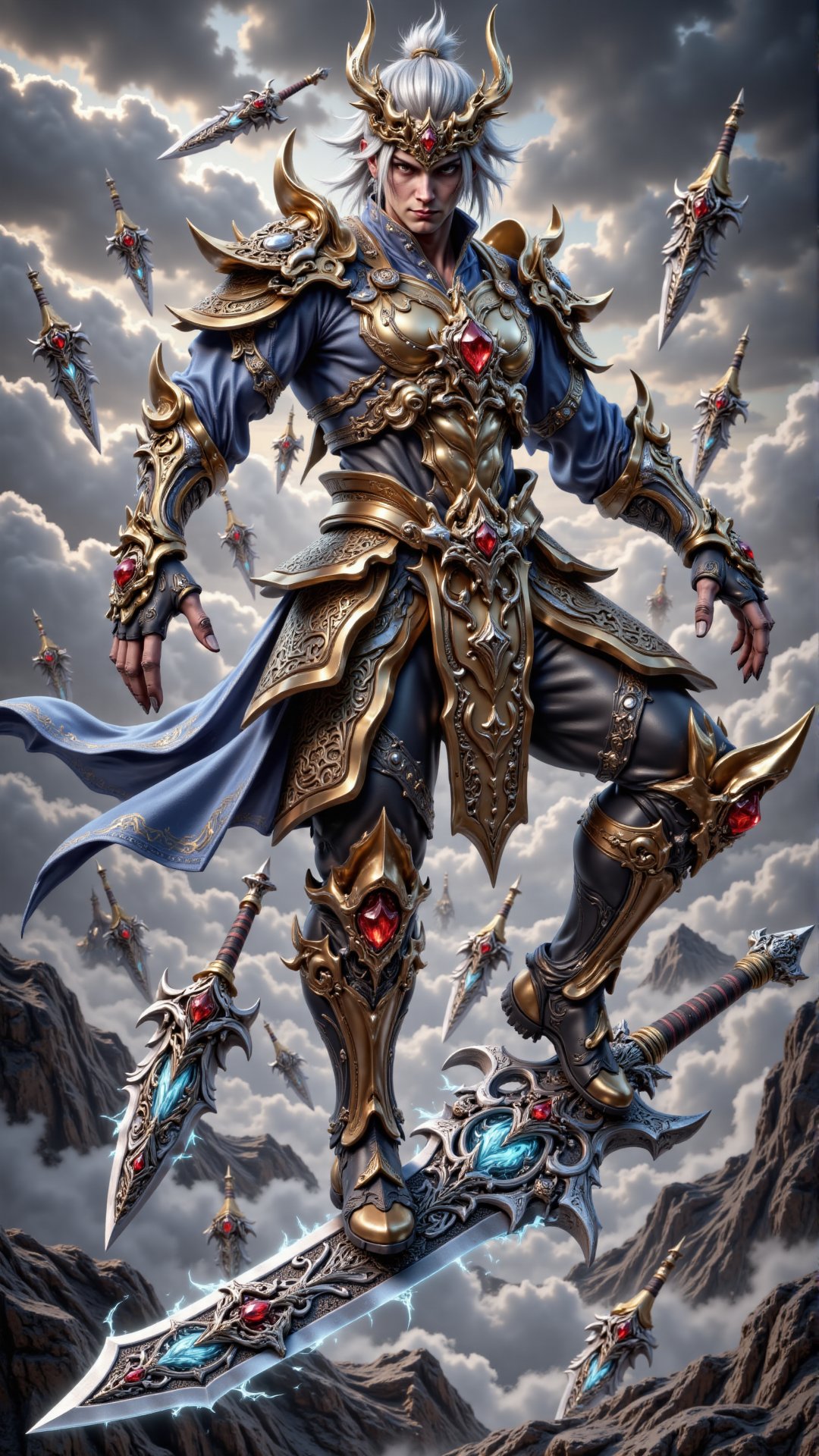 swordriding,  standing on a floating sword by MagicPeter on Tensor.Art