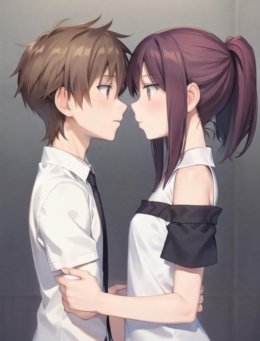 InminentKiss,  1girl,  short hair by TecnoIA on Tensor.Art