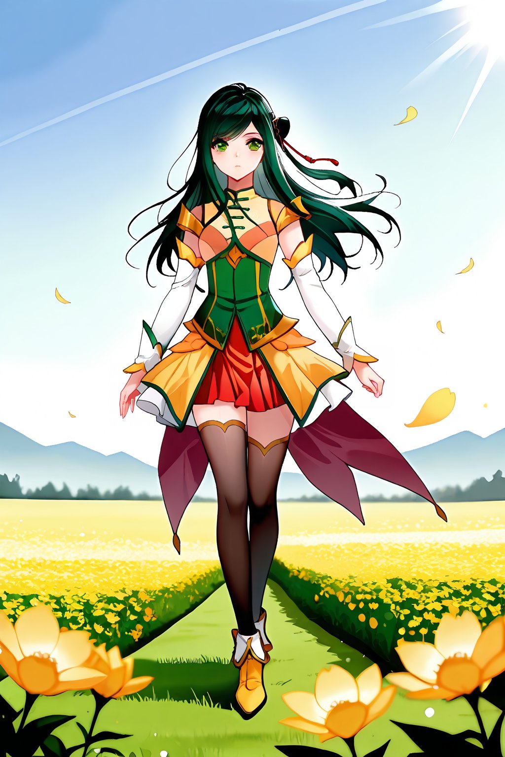 flower field,  flower field,  Thigh exposed by lijia on Tensor.Art