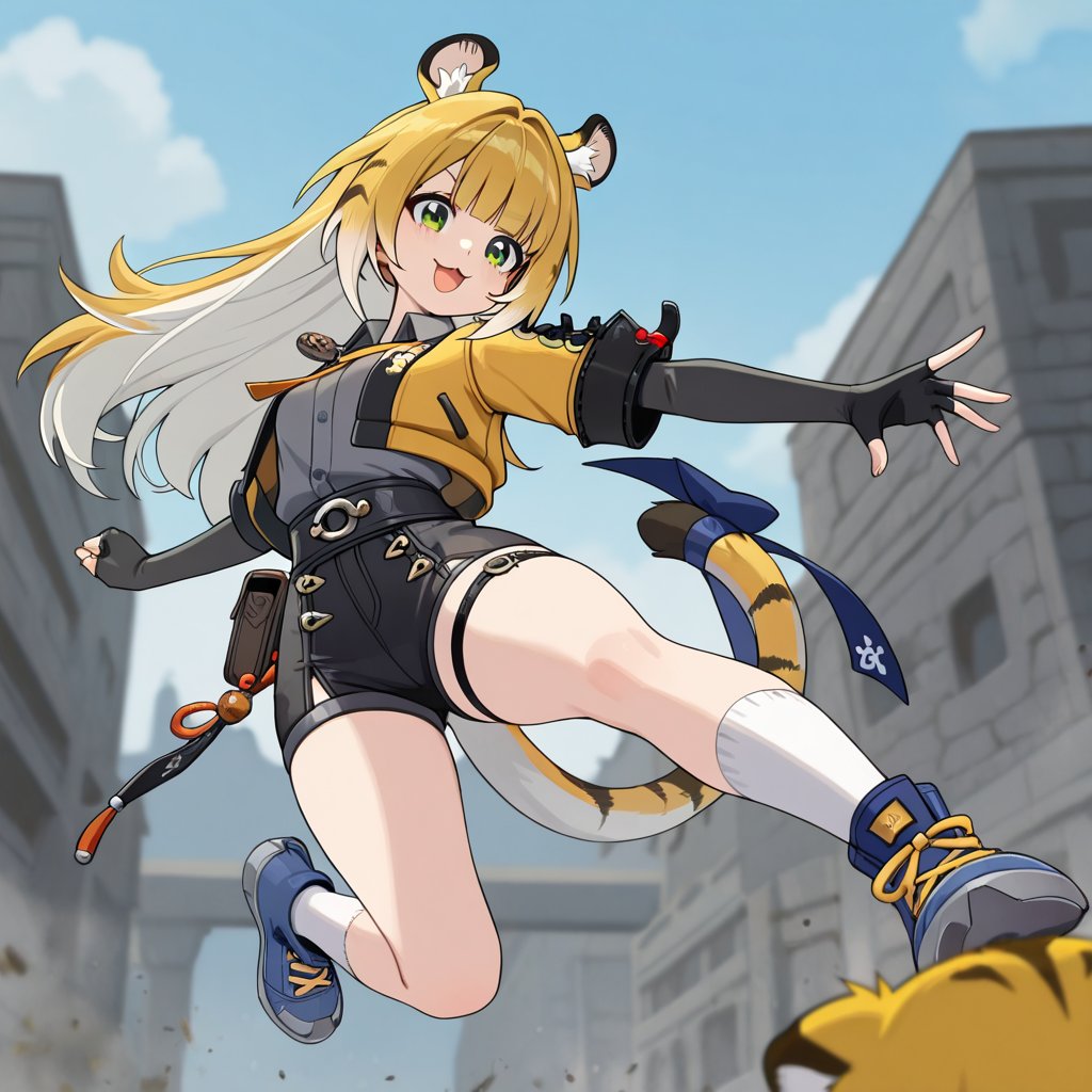 Ju Fufu (Zenless Zone Zero),  blonde hair,  two-tone hair by A1tan on Tensor.Art