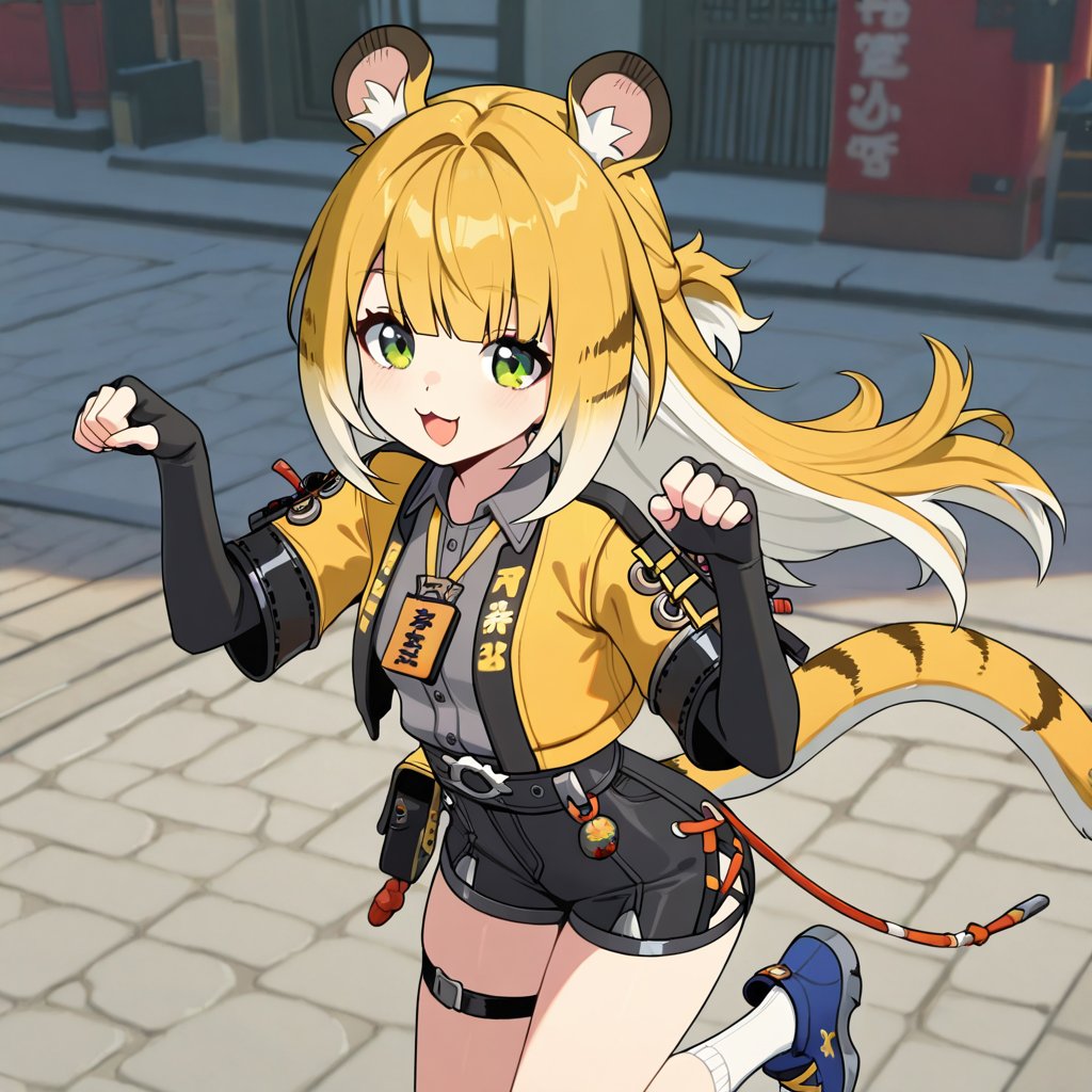 Ju Fufu (Zenless Zone Zero),  blonde hair,  two-tone hair by A1tan on Tensor.Art