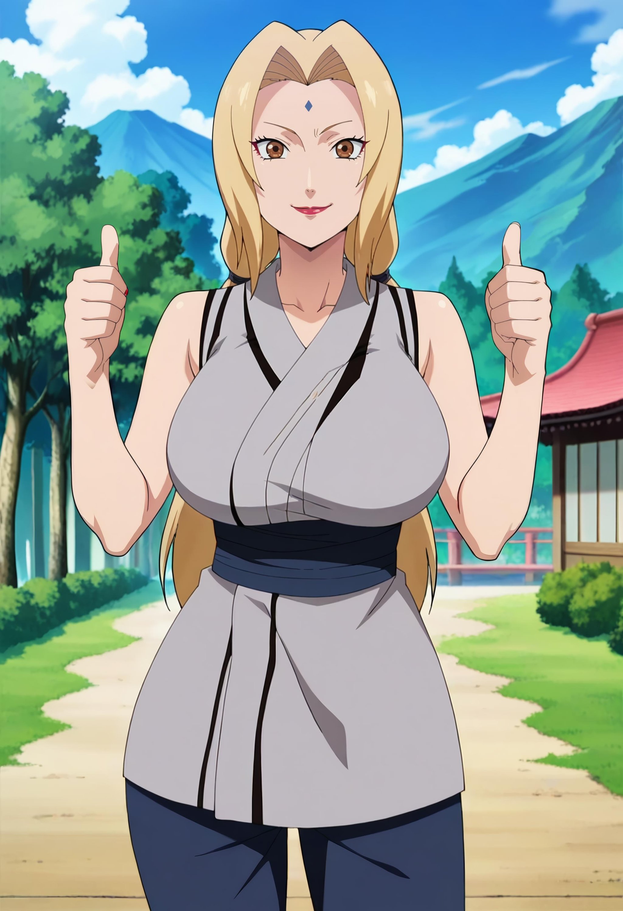 outdoors,  smile,  solo by Shirosaki33 on Tensor.Art