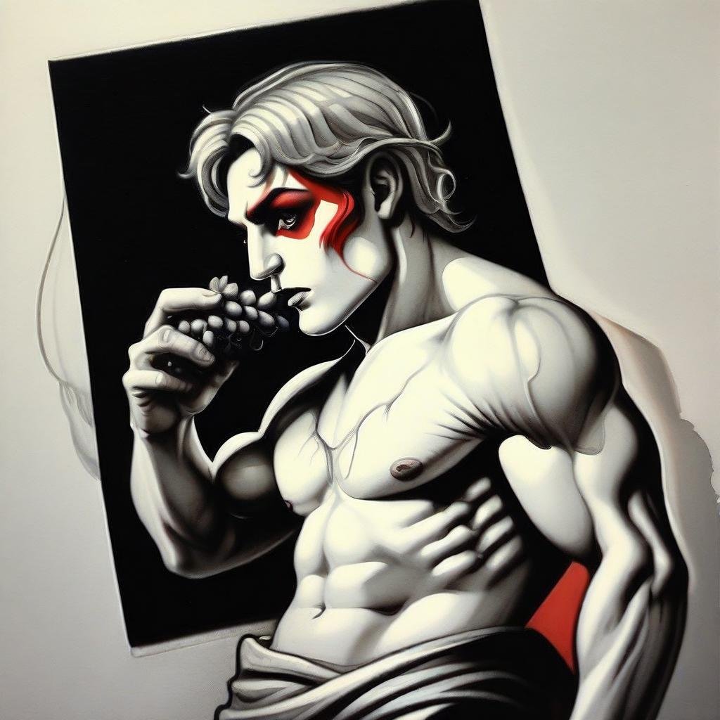palestyle,  black and white,  red highlights by user_819357688789016250 on Tensor.Art