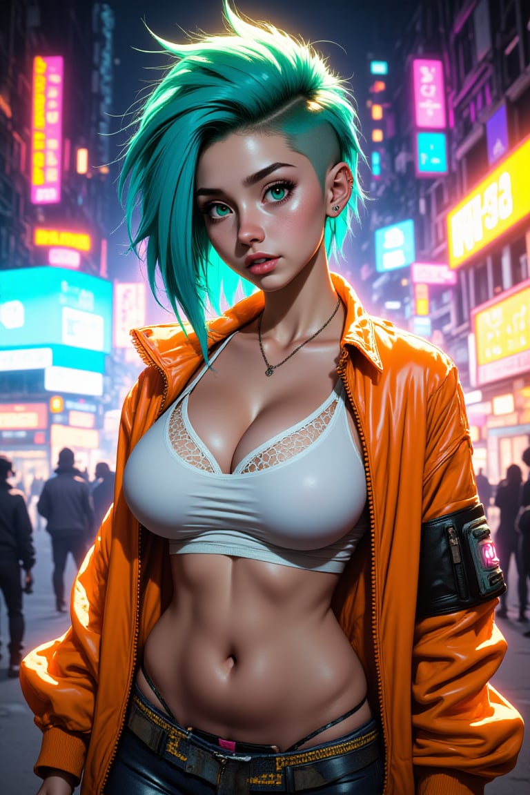 a cute teenager,  short aqua hair,  half shaved undercut hairstyle by PtikoalAi.3 on Tensor.Art