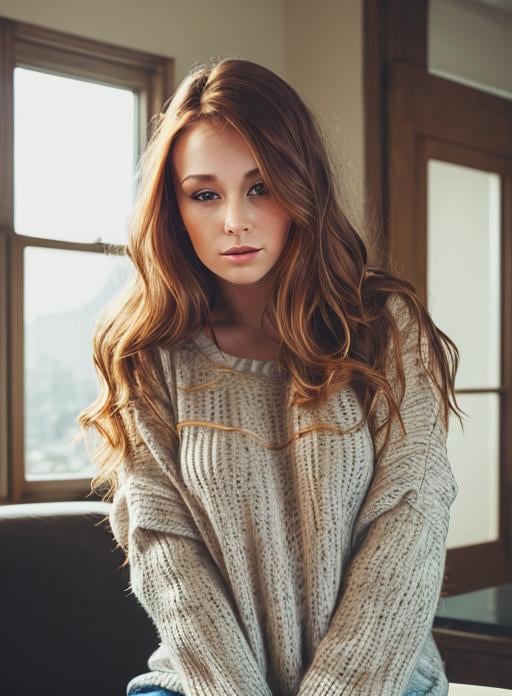 LeannaDecker,  ((wearing sweater)),  inside by Shurik on Tensor.Art