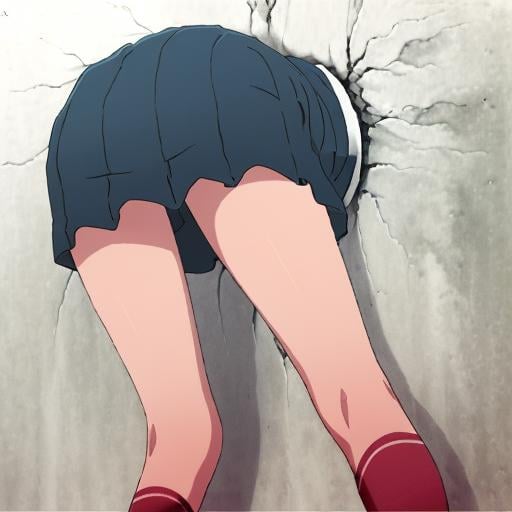 Trapped_In_Wall,  Stuck in wall,  girl by Shurik on Tensor.Art
