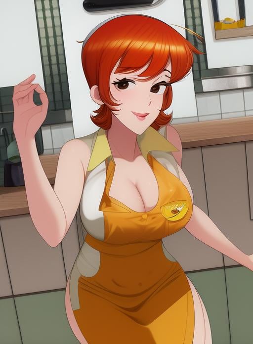 dextersmom_V2-6_Shurik waring apron in a ((kitchen)) by Shurik on Tensor.Art