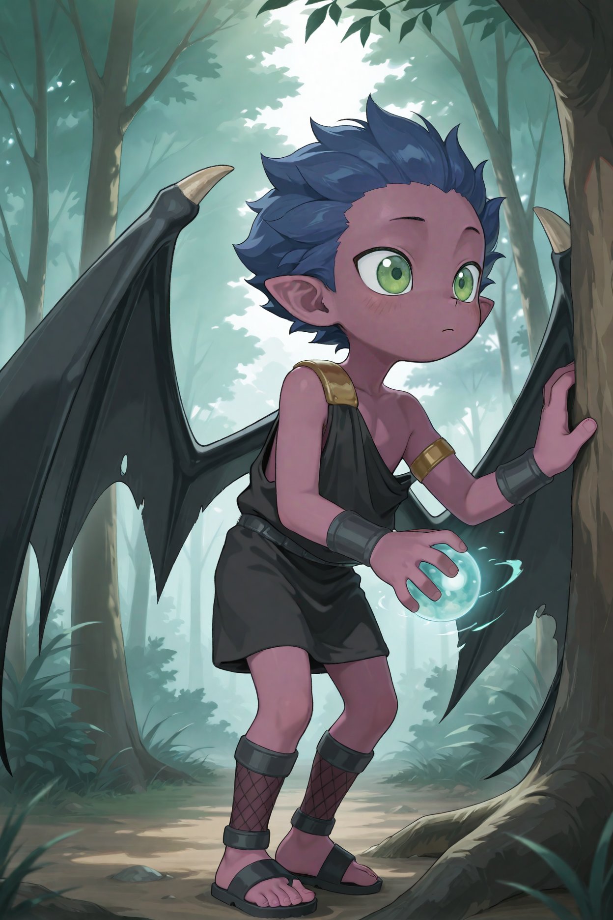 fabled lurrie,  blue hair,  green eyes by 25kkai on Tensor.Art