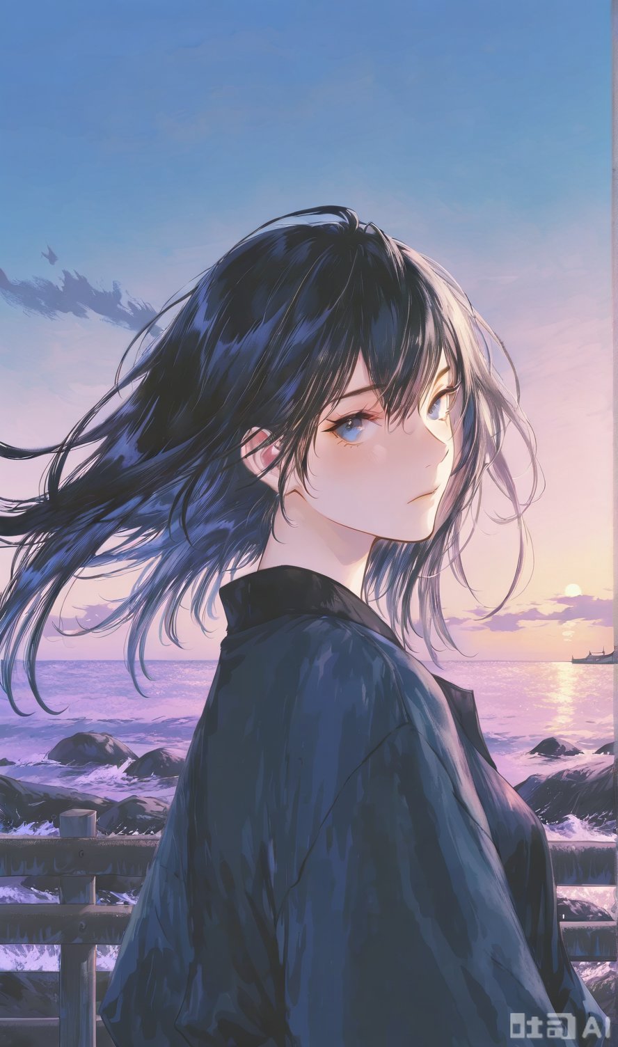 1girl,  at the harbor,  sea by 随心随意玄法清宫太乙荡魔万法妙道鉴心天尊 on Tensor.Art