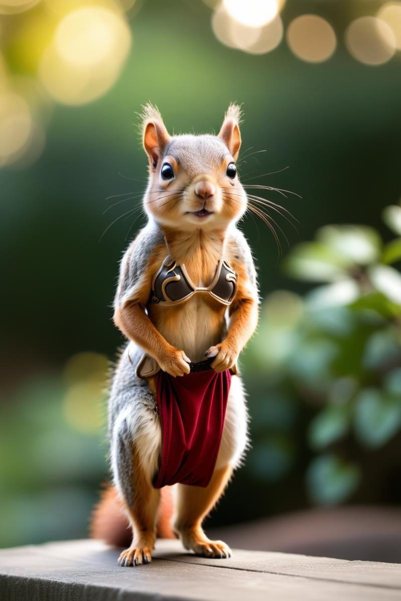a photo of a squirrel,  outdoors,  depth of field by cranpeach on Tensor.Art