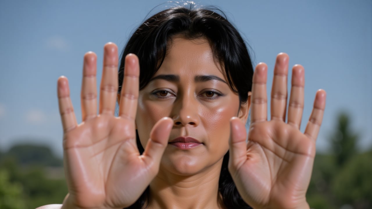 Ultra realistic cinematic POV photo of a woman facing the viewer naturally,  immersive eye-level perspective,  subtle conv...