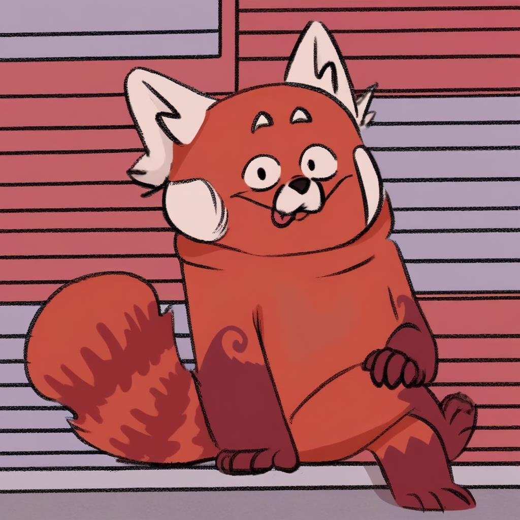 meilin lee's red panda form,  feral,  solo by Xposing_Organisms on Tensor.Art