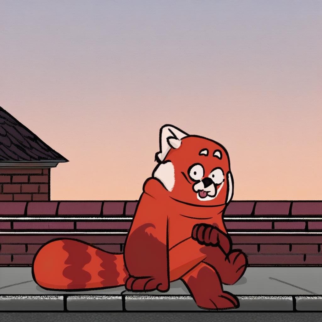 meilin lee's red panda form,  feral,  solo by Xposing_Organisms on Tensor.Art