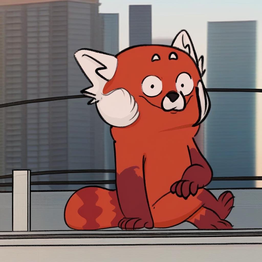 meilin lee's red panda form,  feral,  solo by Xposing_Organisms on Tensor.Art