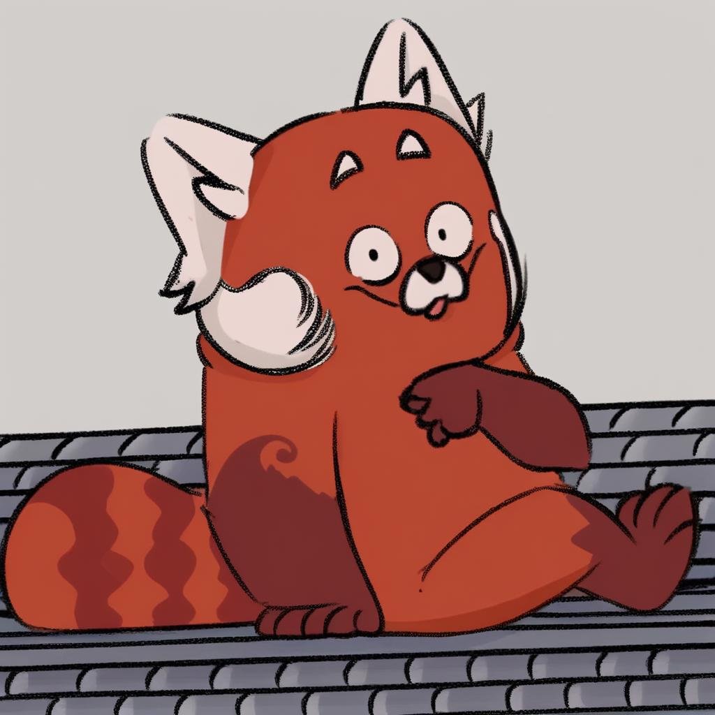 meilin lee's red panda form,  feral,  solo by Xposing_Organisms on Tensor.Art