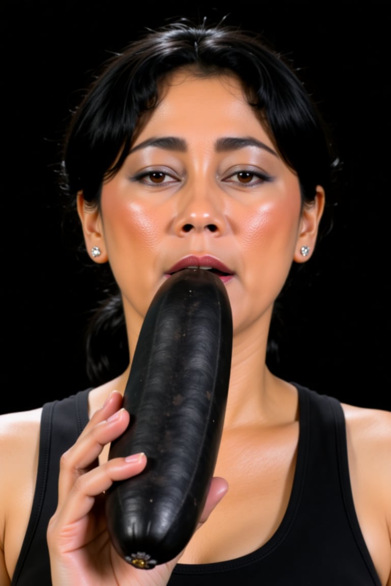 1girl,  A close-up photograph of an Asian woman with almond-shaped brown eyes,  and a small nose by Zero-Moralezz on Tenso...