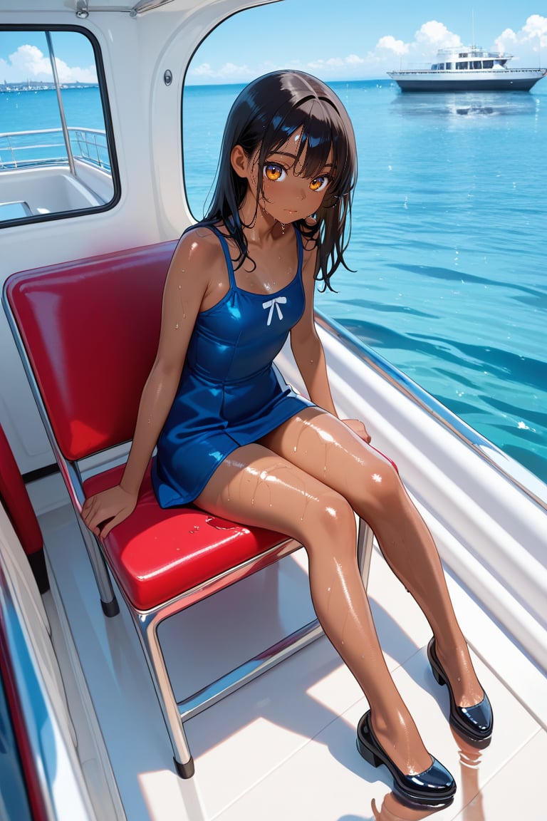1girl,  short dress,  sitting on chair by Dima on Tensor.Art