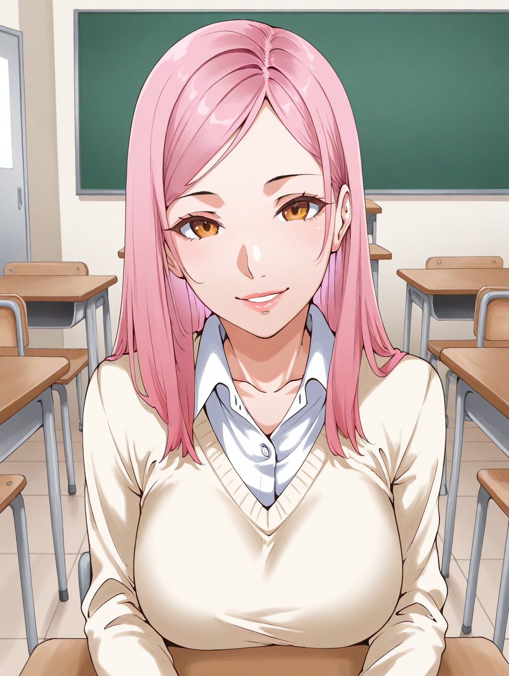 1 girl,  amber_eyes,  pink_hair by Hokkeigaityuu on Tensor.Art